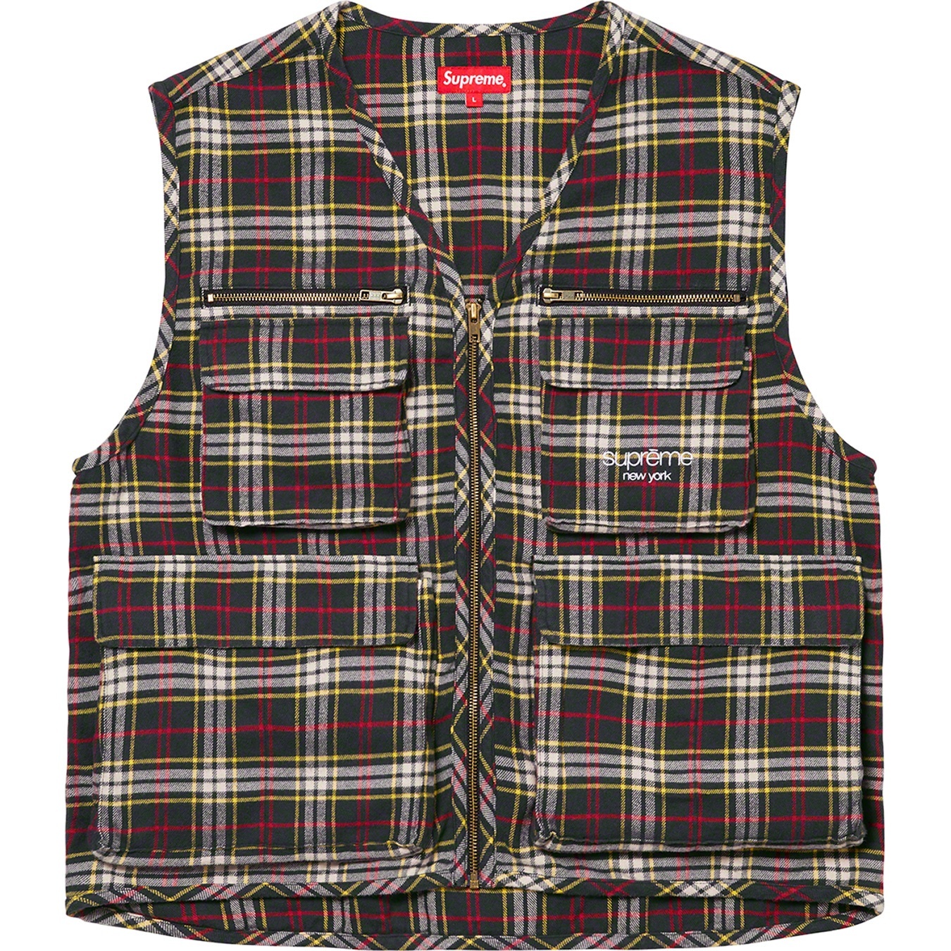 Tartan Flannel Cargo Vest view 2
